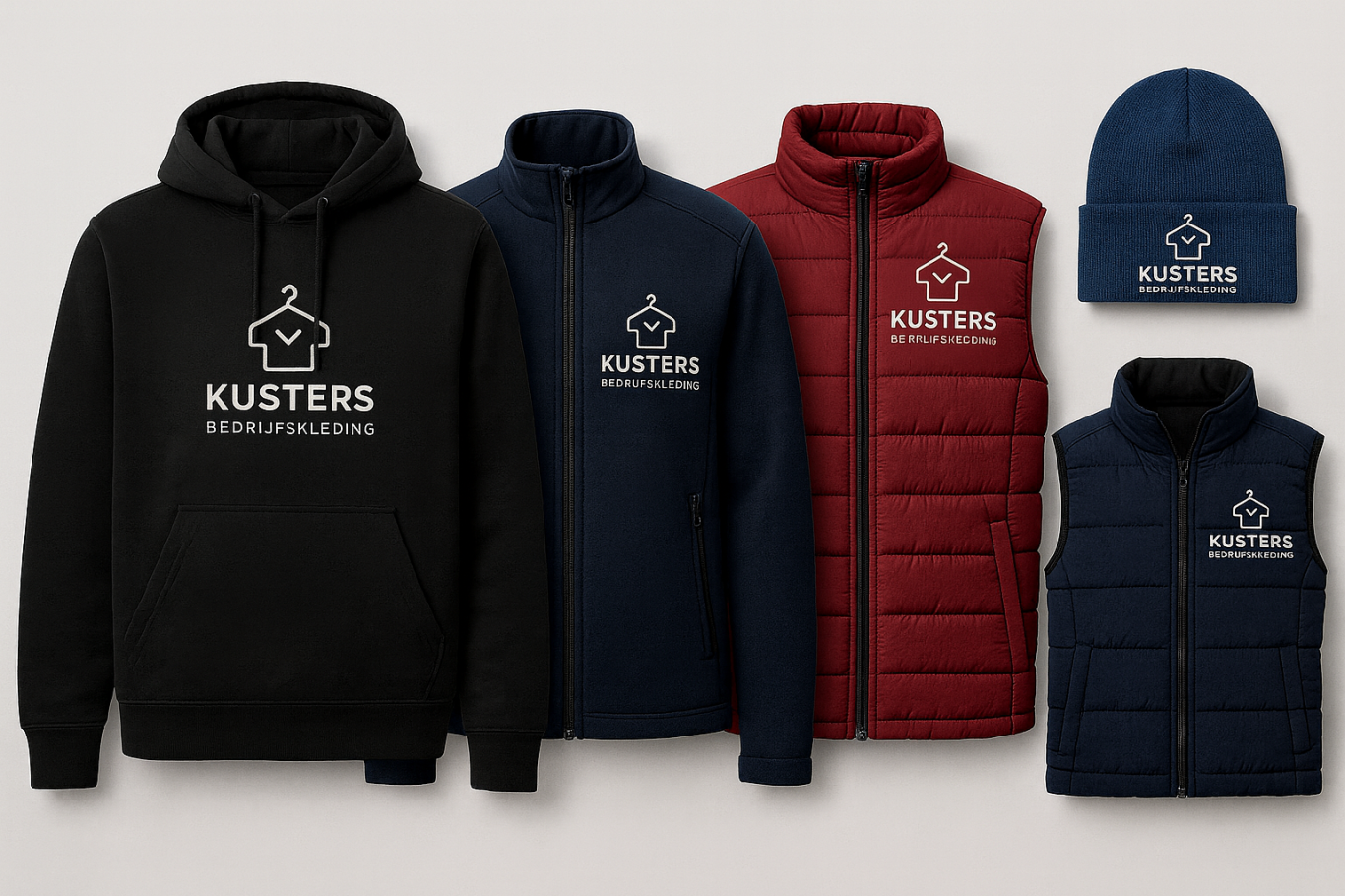 Teamkleding met logo – polo’s, hoodies en t-shirts bedrukt of geborduurd door Kusters Bedrijfskleding